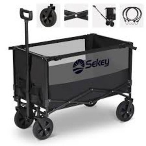 Sekey 220L Collapsible Folding Wagon   330 Lb Capacity, All ...