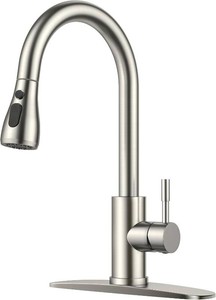 FORIOUS Kitchen Faucets with Pull Down Sprayer, High Arc, Brushed Nickel