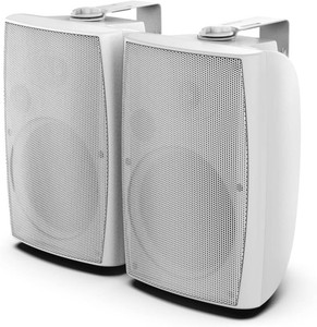 $210 STUDIOFINIX 8-Inch Woofer 600W Passive Outdoor Speakers Wired, Large Wall-Mount Size(10.6x9.4x16.33 11.4lbs Each), IP44 Waterproof All-Weather for Commercial Areas, Spacious Backyards Pair