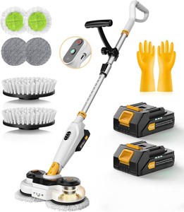 $150 Qimedo Battery Electric Mop, Cordless Electric Scrubber & Flat Mop for Floor Cleaning, Best Automatic Spin Mops with Smart Display,Rotating Mops with LED Light & Water Spray
