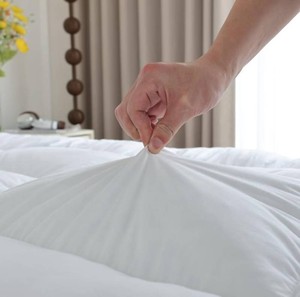 WhatsBedding Luxury White Goose Feather Mattress Topper-Queen