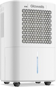 $130 2500 Sq.Ft Dehumidifier for Basement with Drain Hose, Glowells 34 Pints Dehumidifiers for Home, Bathroom, Bedroom Large Room, RV, Three Modes, Quiet with Smart Compressor, Dry Clothes, 24H Timer