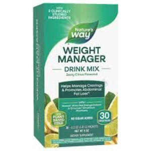 NATURES WAY weight manager zesty citrus flavored drink mix 90 stick packs