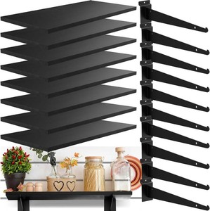 $118 8 Pack Wooden Slatwall Shelf, 23.6D x 11.8W Slatwall Shelves with Metal Brackets Heavy Duty Slat Wall Organizer Slatwall Shelving Accessories for Garage, Home (8, 23.6D x 11.8W x 0.6H)