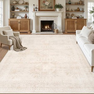 8x10 Area Rugs Living Room Bedroom Neutral Washable Carpet Beige