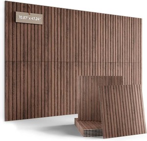 $120 Fluxynara 6-Pack Large Felt Bulletin Board, Walnut Slat
