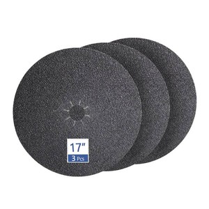 HUAALIUCHE Floor Sanding Disc Cloth-Backed Silicon Carbide 17 x 2 Holes for Concrete, Stone, 16 Grit, 3-Pack