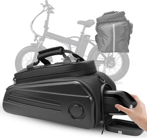 PIREKZUNT Bike Rack Bags, Hard Shell E Bike 30L Rear Rack Bag, Large Ebike Pannier with Waterproof Cover and Shoulder Strap for Commuter Travel Outdoor