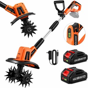 Saker 22V Cordless Garden Tiller for Gardening with Adjustable Speed