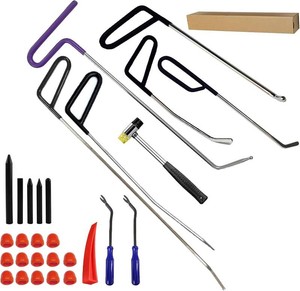 29 Pcs Paintless Dent Repair Rods, Dent Rods Removal Kit, Stainless Steel Dent Rods, Professional Hail Dent Removal Tool for Minor Dents, Door Dings and Hail Damag