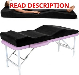 Lash Bed Topper, Ergonomic Curvy Massage Bed Topper Esthetician Bed Cushion, Non-Slip Spa Table Memory Foam Pad with Removable Cover, Ideal for Facials, Eyelash & Beauty Salon, 71 23 Black