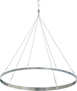24 Inches Silver Stainless Steel Hoop Ceiling Drapes Hanging Kit for 6 Panels Wedding Draping Fabric Canopy Metal Hardware Kit for Indoor Outdoor Decorations