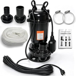 $250 2HP 110V Submersible Sewage Grinder Pump WBlades Cast Iron Effluent Pump wAuto Float Switch and 66ft Hose for Basement Sump Basin and Sewage Well, 2 NPT Discharge