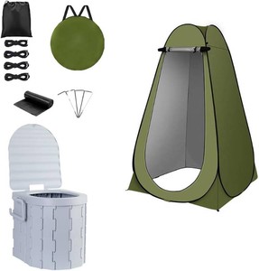 Portable Toilet Kit, Camping Toilet with Pop-Up Privacy Tent Toilet Bags, Washable Portable Outdoor Showers Changing Rooms