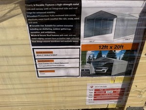 2026 SDLANCH 12x20 FT Enclosed Steel Carport SDLC1220