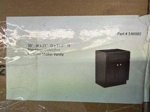 30x 21 Brookings Espresso Shaker Vanity W Ivory Swirl Marble Sink Unassembled