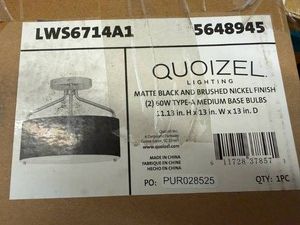 Quoizel Ceiling Light Matte Black Brushed Nickel