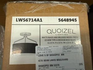 Quoizel Ceiling Light Matte Black Brushed Nickel