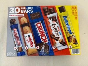 30 Full Size Bars-Snack Time Mix 72026