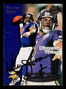 Warren Moon Autograph 1995 Fleer Ultra Extra Stars #503 Minnesota Vikings Football Card