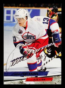 Teemu Selanne Autograph 1993-94 Fleer Ultra #48 Hockey Card