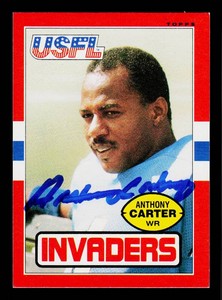 Anthony Carter Autograph RC 1985 Topps USFL #92 Rookie Football Card
