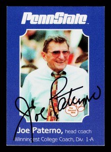 Joe Paterno Autograph Football Card