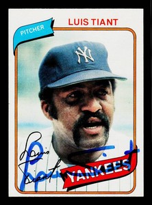 Luis Tiant Autograph 1980 Topps #35 Vintage Baseball Card