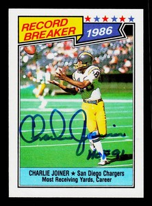 Charlie Joiner Autograph 1987 Topps Football Card