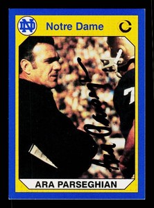 Ara Parseghian Autograph Notre Dame Football Card