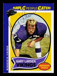 Gary Larsen Autograph Minnesota Vikings Football Card