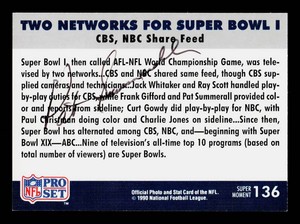 Pat Summerall Autograph Football Card