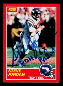 Steve Jordan Autograph w Inscription Minnesota Vikings Football Card