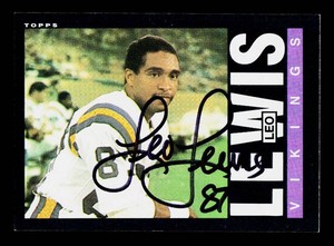 Leo Lewis Autograph 1985 Topps #95 Vintage Minnesota Vikings Football Card