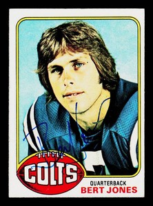 Bert Jones Autograph 1976 Topps #525 Vintage Football Card