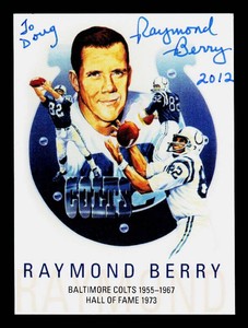 Raymond Berry Autograph Football Card