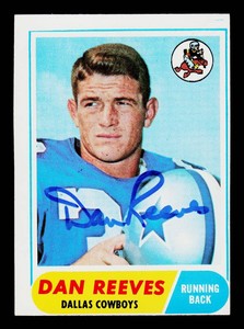 Dan Reeves Autograph 1968 Topps #77 Vintage Football Card