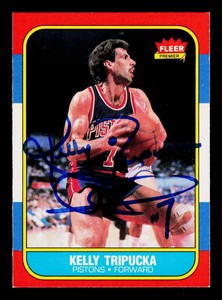 Kelly Tripucka Autograph 1986 Fleer #115 Vintage Basketball Card