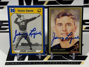(2) John Lujack Autograph Football Cards