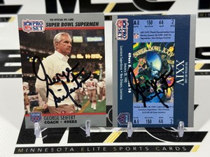 (2) George Siefert Autograph Football Cards