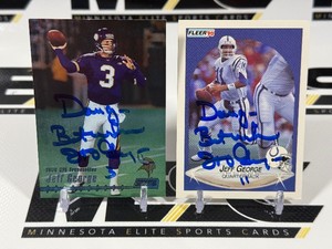 (2) Jeff George Autograph Football Cards Minnesota Vikings