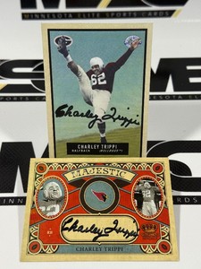 (2) Charley Trippi Autograph Football Cards