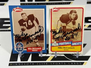 (2) Mike McCormack Autograph Football Card Lot
