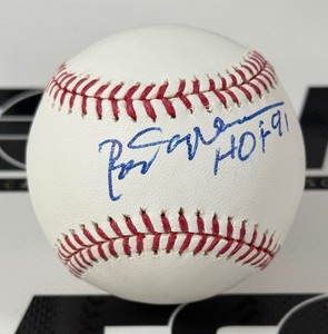 Rod Carew Autograph w HOF 91 Inscription Rawlings OMLB Selig Baseball Minnesota Twins