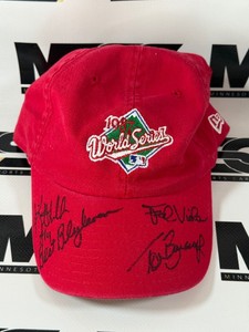 Kent Hrbek, Bert Blyleven, Frank Viola, Tom Brunansky Autograped 1987 World Series Hat - Minnesota Twins
