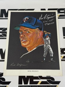 Dick Stigman Autograph Vintage Western Oil Issued Photo - Minnesota Twins Baseball