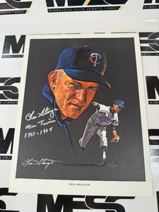 Lee Stange Autograph Vintage Western Oil Issued Photo - Minnesota Twins Baseball