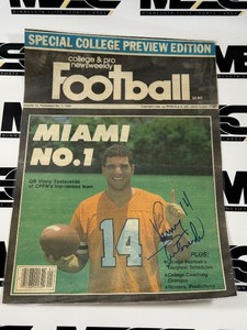 Vinny Testeverde Autograph Football Photo