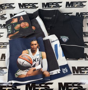 Minnesota Lynx Basketball Reebok Polo Shirt Size Large and 6 Rally Towels