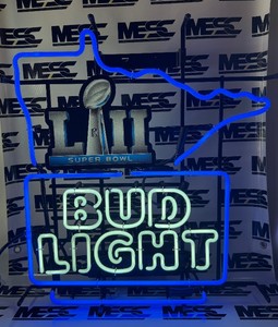 Bud Light Super Bowl LIII Minnesota Football Neon Sign - NEW IN BOX (only removed for photos)
